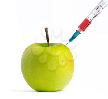 GMO green apple. Isolated object.