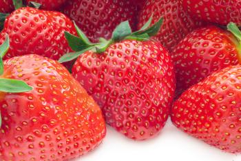 Macro of strawberry. Element of design.