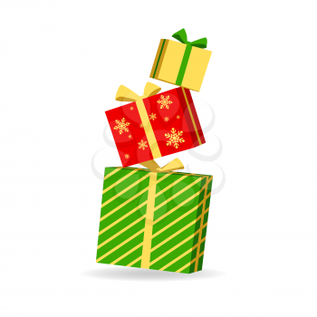 Vector illustration of gift boxes. Isolated on white background.
