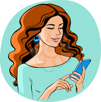 Pretty young woman using smartphone