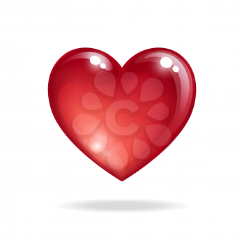 Red Vector heart isolated on white background. Valentine s day design element.