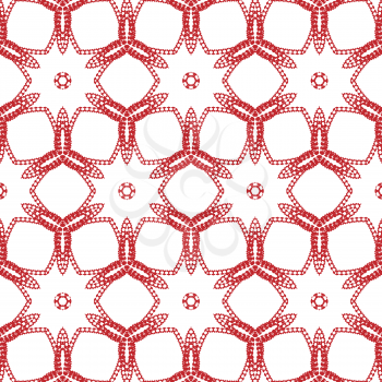 Primitive simple red modern pattern with lines and flowers