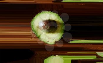Abstract green avocado. Impressionism with fruit. Blur in still life. Abstract Still Life.