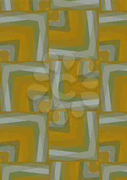 Abstract background of squares and diamonds painted wood yellow and green