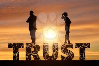 Distrust and betrayal in the family. Wife and husband are on a cracked word of trust
