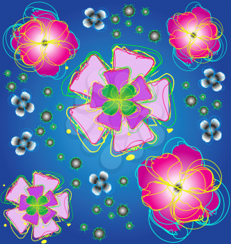 Flower design on a dark blue background