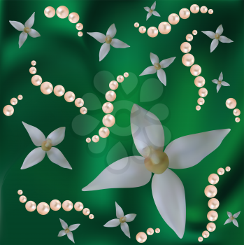 Abstract vector background with colours and pearls. Are used mesh.