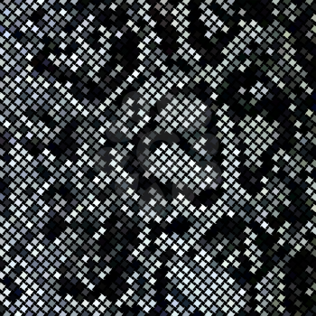 Grey mosaic imitating a snake skin. There is an option in the vector.