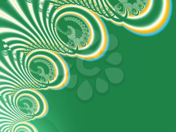 Stylized patterned lace on a green background.