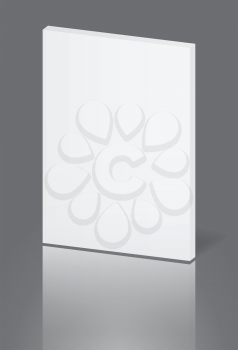 Blank white cover book on a gray background. There is an option in the vector.