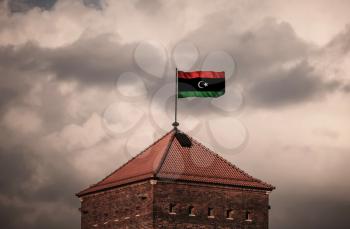Flag with original proportions. Flag of the Libya