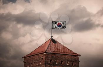 Flag with original proportions. Flag of the South Korea