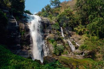 Wachirathan Waterfall at Doi Inthanon National Park, Mae Chaem District, Chiang Mai Province, Thailand.