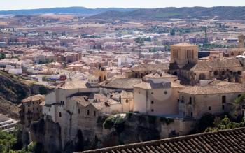 Rooftops of town of Cuenca in Castilla-La Mancha, Spain, Europe