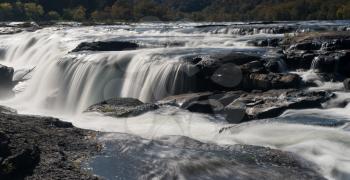 Sandstone Falls National Park on New River in autumn in West Virginia