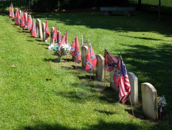 Cemetery to Confederate soldiers at Appomattox Courthouse national park in Virginia