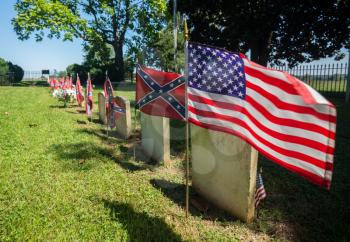 Cemetery to Confederate soldiers at Appomattox Courthouse national park in Appomattox, Virginia, USA