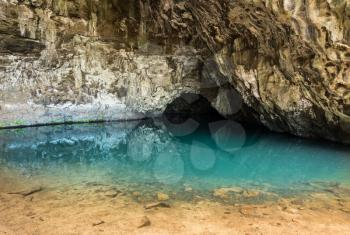 Waikapalae wet cave was used in filming of Pirates of Caribbean and is near Kee Beach, Kauai, Hawaii, United States of America