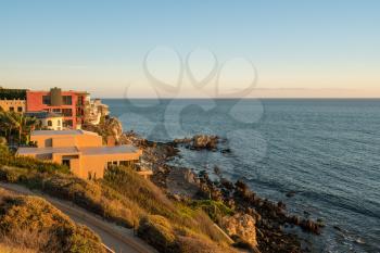 Expensive luxurious ocean side homes at Corona del Mar near Newport Beach, California