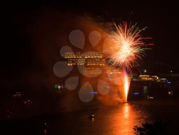 Fireworks for Cheat Lake regatta near Morgantown in West Virginia