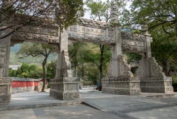 Entrance to Temple of Supreme Purity of Tai Qing Gong at Laoshan