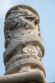 Statue of dragon near Temple of Supreme Purity of Tai Qing Gong at Laoshan