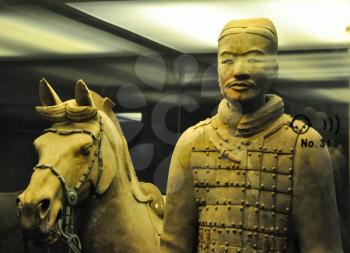 XIAN, CHINA - October 29, 2017: Horseman of a terracotta army Terracotta Army