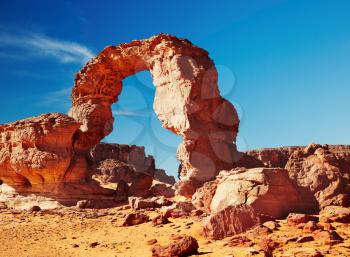 Bizarre rocks in Sahara Desert, Tadrart, Algeria

