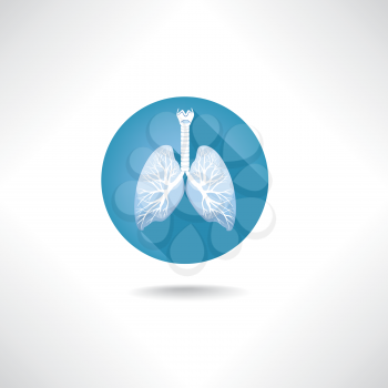 Lungs and bronchi icon. Human anatomy web buttons set.
