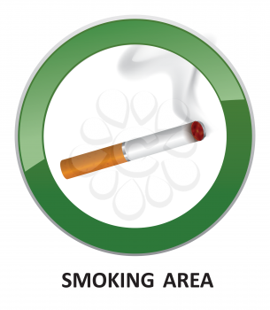 Smoking area label. Smoking Area Icon. Vector Info Sign.