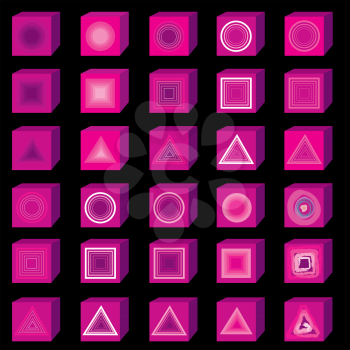 Flat multimedia icons. Music and sound button set.