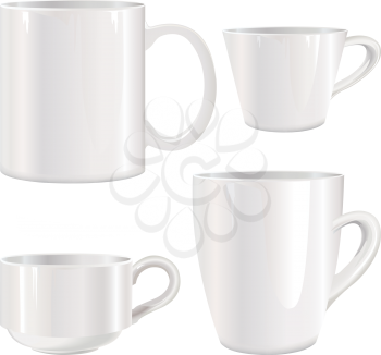 Cup set. Coffee break icon. Stylish tea mug collection