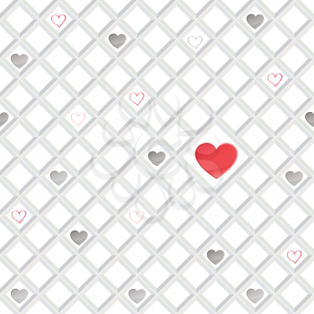 Love heart seamless pattern Valentine day holiday geometric ornament
