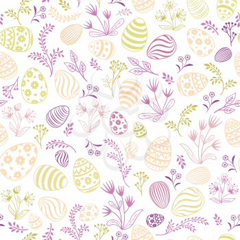 Easter floral texture. Egg seamless pattern. Spring holiday background for printing on fabric, paper for scrapbooking, gift wrap and wallpapers.