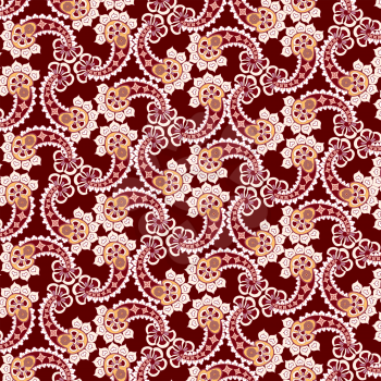 Abstract floral seamless pattern. Oriental asian lightning ornament. Colorful flower background