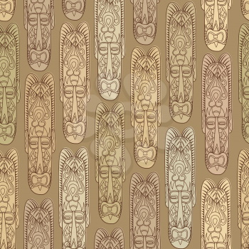 Abstract vintage ethnic pattern. Mask seamless background.