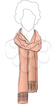 Fashion accessory winter set. Women clothing stylish warm scarf.