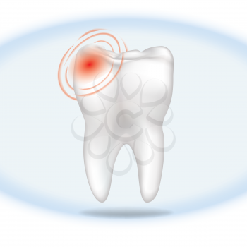 Tooth pain sign isolated. Teeth white sign. Dental medical illustration.
