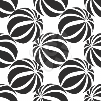 Abastract geometric balls seamless pattern. Circle grid texture for wallpaper, surface or cover. Black and white background. Abstraction wallpaper