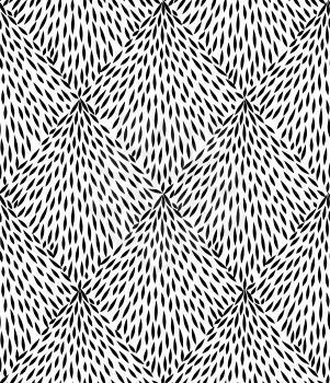 Abstract seamless pattern with black and white line ornament Swirl geometric doodle texture. Ornamental optical effect background.