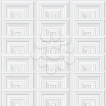 Abstract geometric pattern. Square shape abstract decorative architectural panel seamless vector background. Grey brick texture.