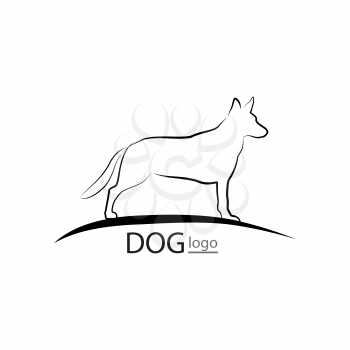 Dog symbol. Pet logo design. Dog standing silhouette