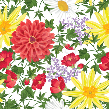 Floral seamless pattern Flower background. Floral seamless texture with flowers. Flourish tiled wallpaper