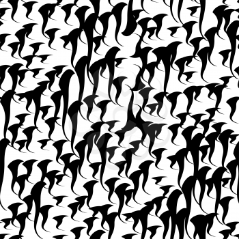 Abstract spot seamless pattern. Black and white texture. Blot ornamental background