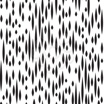 Abstract spot seamless pattern. Black and white floral blot texture. Fall dot ornamental background