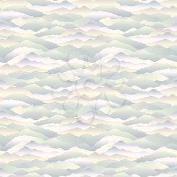 Abstract wave seamless pattern. Mountain skyline background. Landscape tile texture