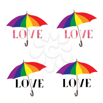 Love heart sign set  in lgbt colors. Pencil draweing sketch heart icons isolated over white background