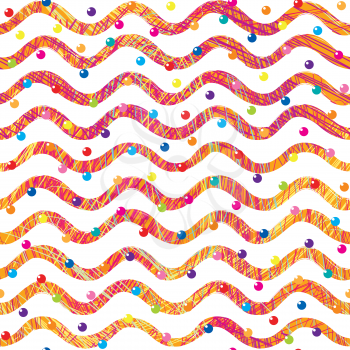 Abstract wave seamless pattern. Stylish geometric background. Wavy line ornamental wallpaper.  Water wave line stripe texture 