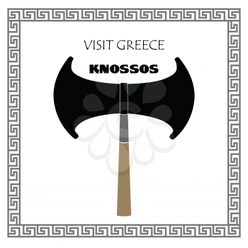 Knossos symbol. Travel Greece icon. Greek landmark. 