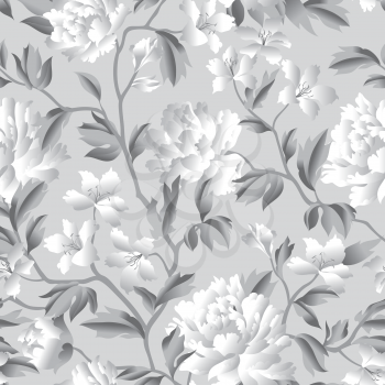 Floral seamless pattern. Fantastic flowers chinese style background. Flourish wallpaper with plants and flowers chrysanthemum.